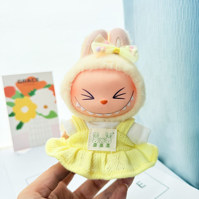 [Clothes only] 17cm Labubuwa clothes LABUBU blind box sitting party one, two, three generations of gold and purple joy clothes