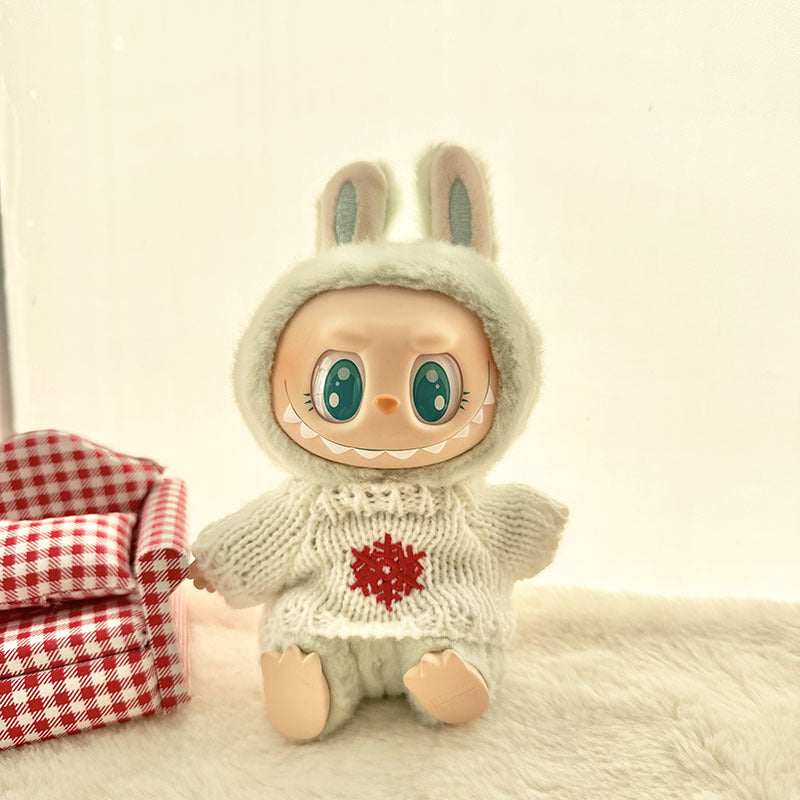 [Clothes only] First and second generation keychain Labubu clothes pendant Labubu sitting party New Year's wealth sweater