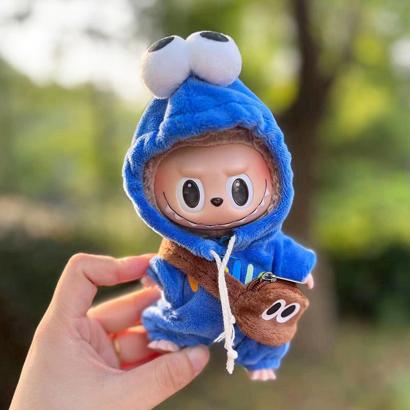 [Clothes only] First and second generation keychain Labubu clothes pendant Rab cloth satchel sesame bird two-piece set cute