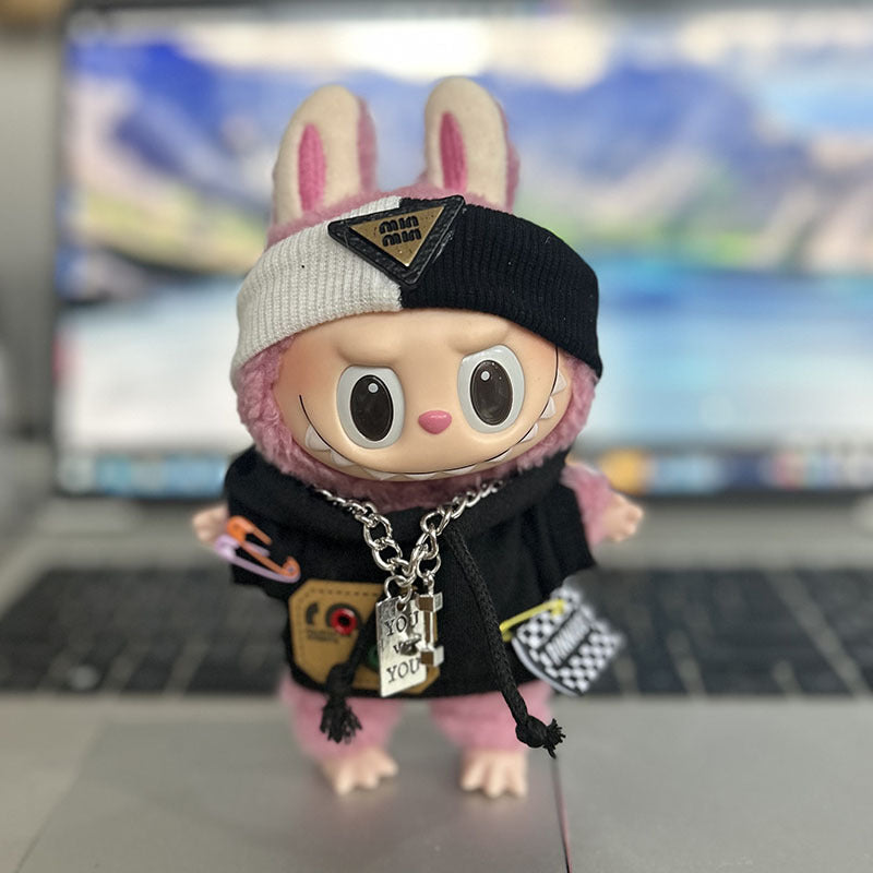 [Clothes only] 17cm pendant blind box Labubu baby clothes keychain Labubu doll boyfriend force camera set