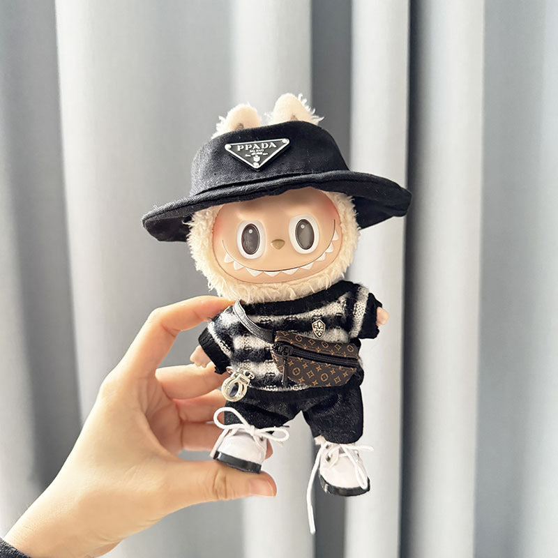 [Clothes only] First and second generation Labubu clothes pendant Labubu sitting party baby clothes handcuffs striped clothes suit