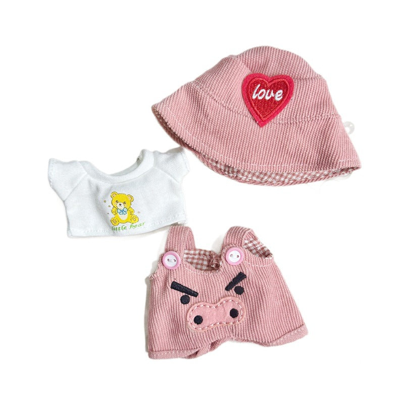 [Clothes only] 1st/2nd generation keychain Labubu baby clothes blind box Labubu clothes pink pig jumpsuit set