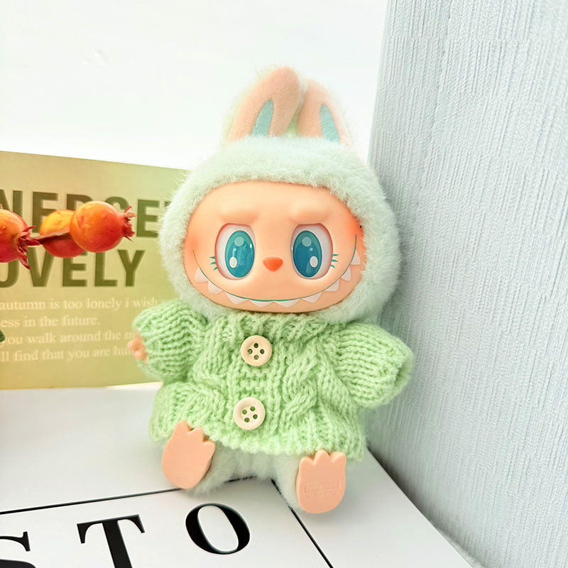 [Clothes only] One, two and three generations of keychains Labubu clothes pendant Labubu baby clothes knitted sweater hat set