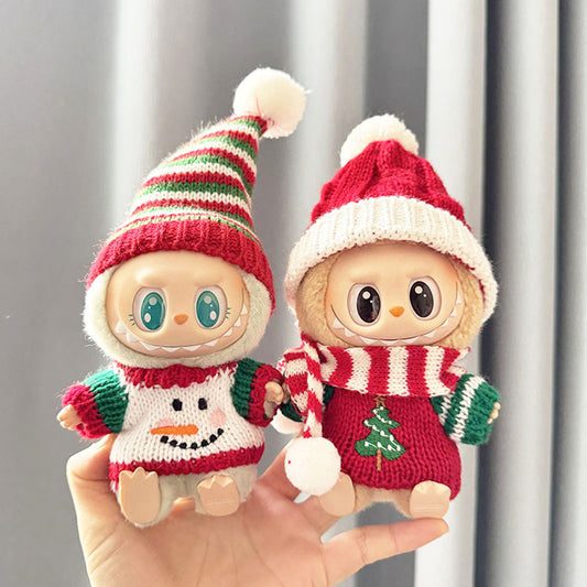 [Clothes only] The first, second and third generation keychain Labubu clothes pendant Labubu sitting party New Year sweater set