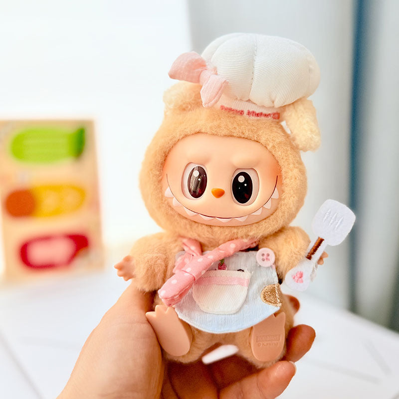 [Clothes only] First and second generation keychain Labubu clothes pendant Labubu baby clothes powder point kitchen fried egg cute treasure