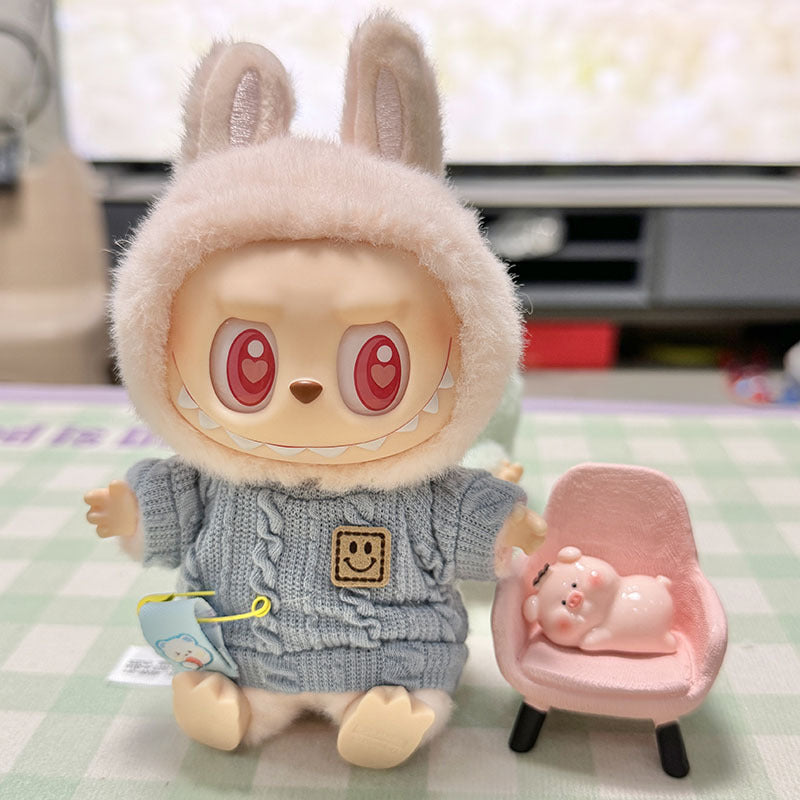 [Clothes only] First/second generation pendant Labubu clothes Labubu clothes sitting party baby clothes simple pin shirt cute