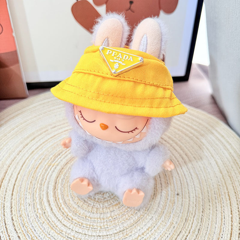 [Clothes only] 17cm blind box Labubu pendant baby clothes small animal hat Labubu trendy bucket hat accessories