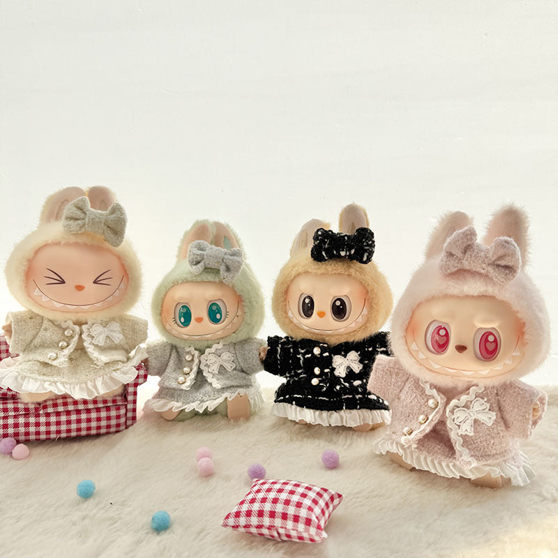 [Clothes only] First and second generation keychain Labubu clothes pendant Labubu baby clothes classic small fragrant skirt set