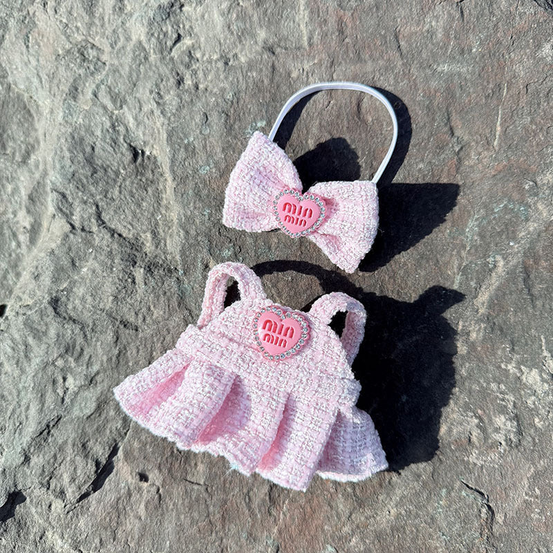 [Clothes only] First and second generation keychain Labubu clothes pendant Labubu min pink fragrant strap skirt women