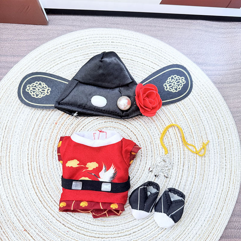 [Clothes only] One, two and three generations Labubu clothes pendant Labubu sitting baby clothes red robe small champion clothes set