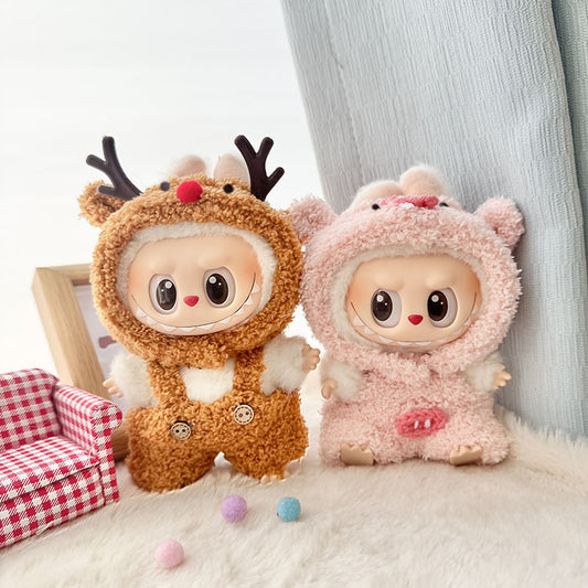 [Clothes only] First and second generation Labubu clothes pendant Labubu sitting baby clothes cloud velvet deer pig set