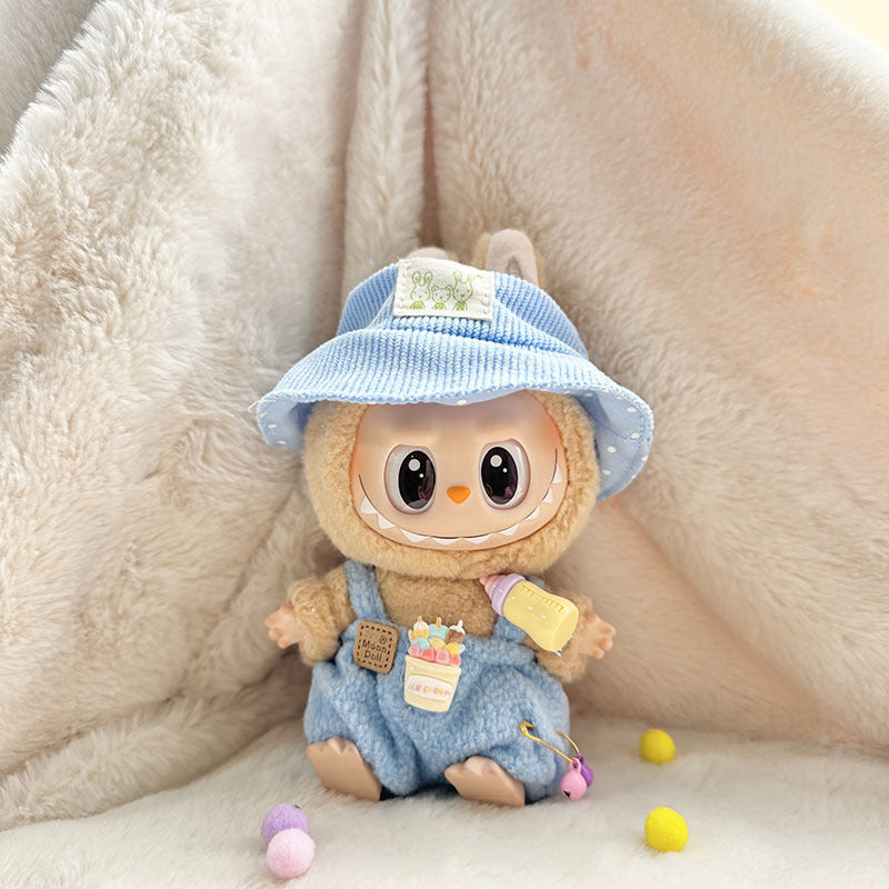 [Clothes only] First and second generation keychain Labubu clothes pendant Labubu bottle overalls + hat set