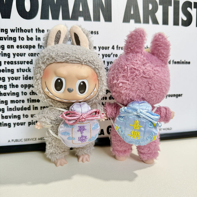 [Clothes only] Second-generation keychain Labubu clothes pendant Labubu sitting party turtle lucky bag backpack cute