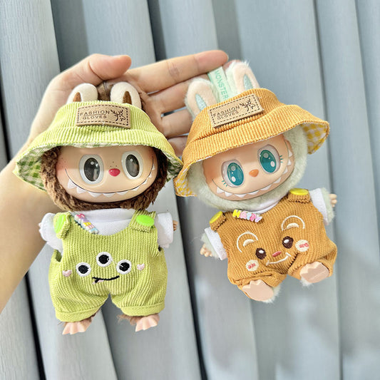 [Clothes only] First and second generation keychain Labubu clothes pendant Labubu cloth for matcha green jumpsuit set