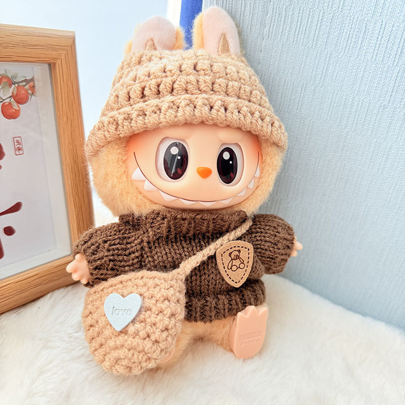 [Clothes only] First and second generation keychain Labubu clothes pendant Labubu handmade Japanese sweater three-piece set cute