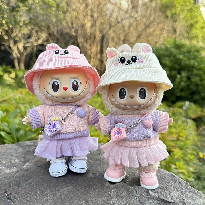 [Clothes only] First and second generation Labubu clothes pendant Labubu sitting party baby clothes love sweater gauze skirt
