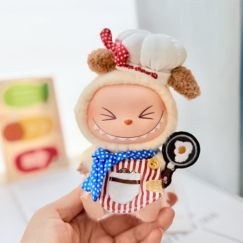 [Clothes only] First and second generation keychain Labubu clothes pendant Labubu baby clothes powder point kitchen fried egg cute treasure