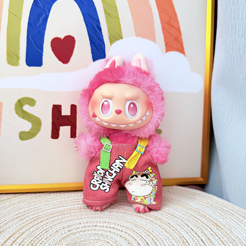 [Clothes only] One, two and three generations Labubu clothes pendant Labubu sitting baby clothes, small new overalls, cute and cute.