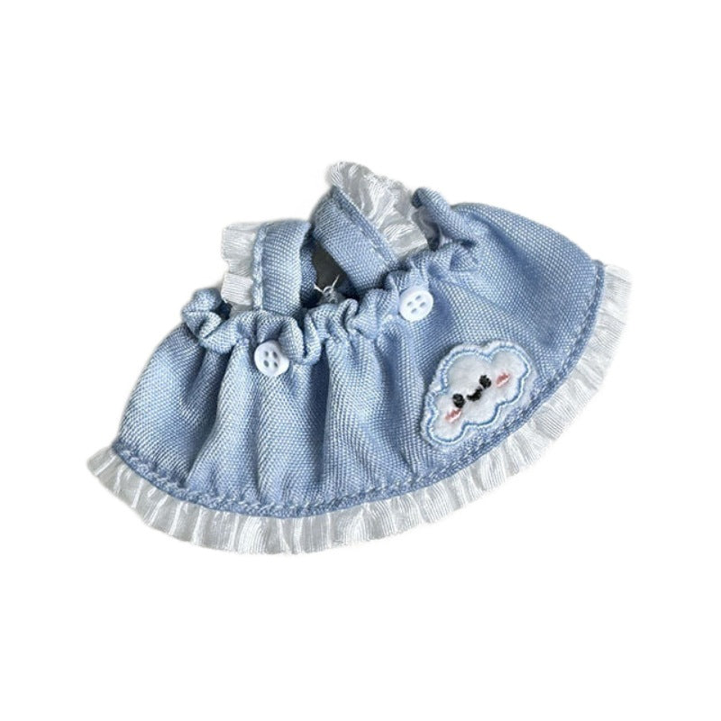 [Clothes only] First and second generation Labubu clothes pendant Labubu sitting party baby clothes cloud denim strap skirt