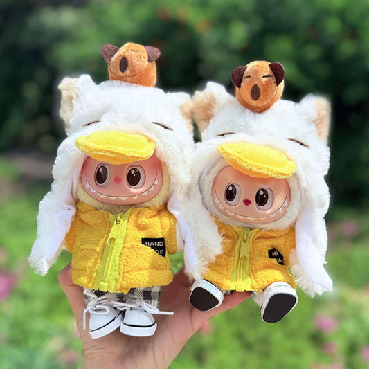 Clothes only] First and second generation Labubu clothes pendant Labubu sitting baby clothes Kapibara duck suit is cute