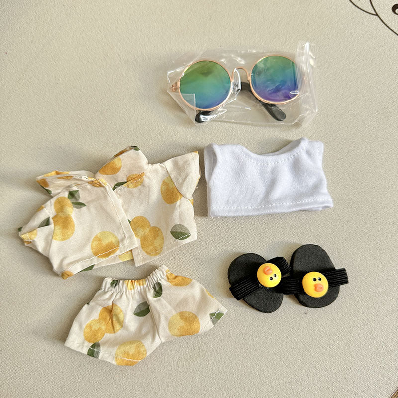 Clothes only] Baby clothes 17cm pendant blind box Labubu clothes Labubu doll for coconut tree beach set
