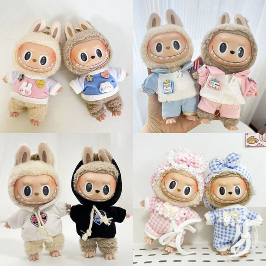 [Clothes only] 15cm pendant blind box rabub for couple sweater casual shirt keychain doll clothes