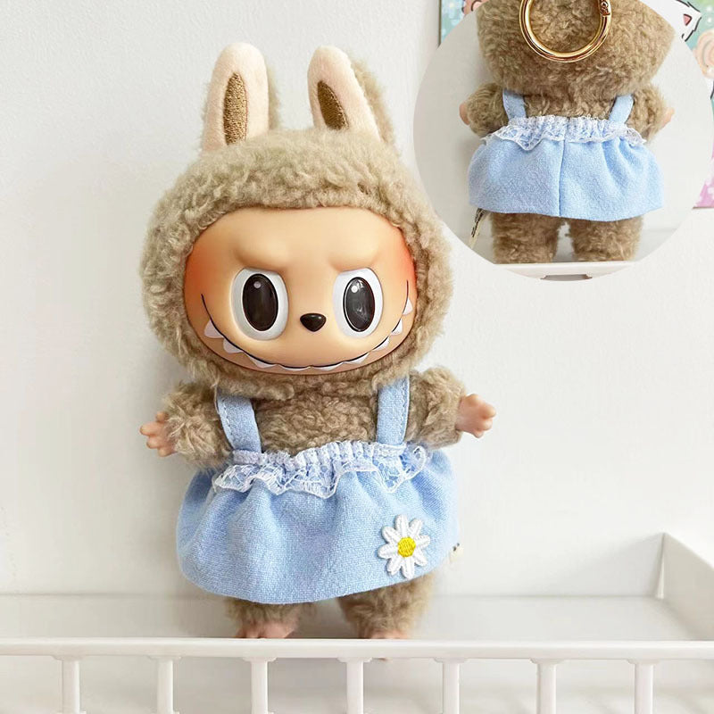 Clothes only] 15cm blind box Macaron Labubu Time to chill pendant doll clothes