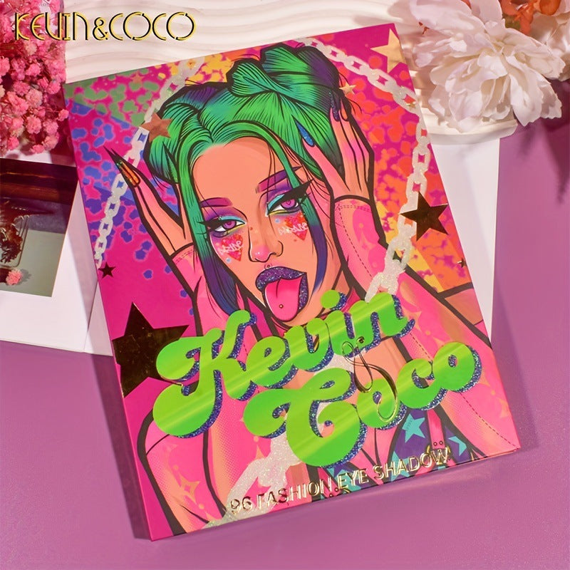KEVIN & COCO 96-color eyeshadow disc, modern girl, pearlescent, sequined makeup disc