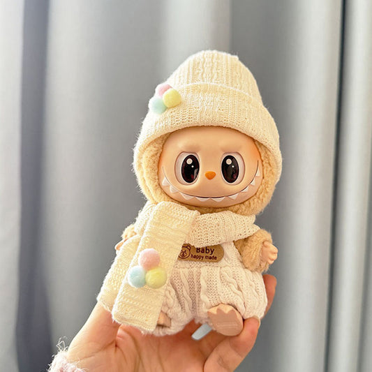 [Clothes only] First and second generation keychain Labubu clothes pendant Labubu sitting party winter color ball hat