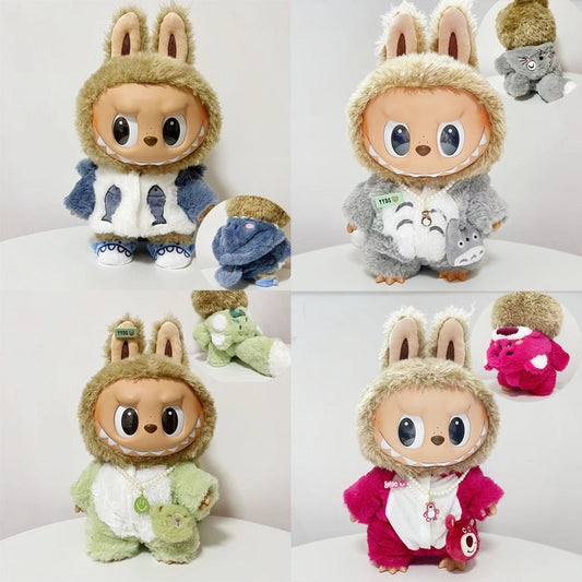 38Cm Labubu Time to Chill Doll Dinosaur Shark onesie