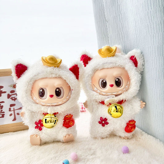 [Clothes only] First and second generation Labubu clothes pendant Labubu sitting baby clothes cloud velvet lucky cat suit