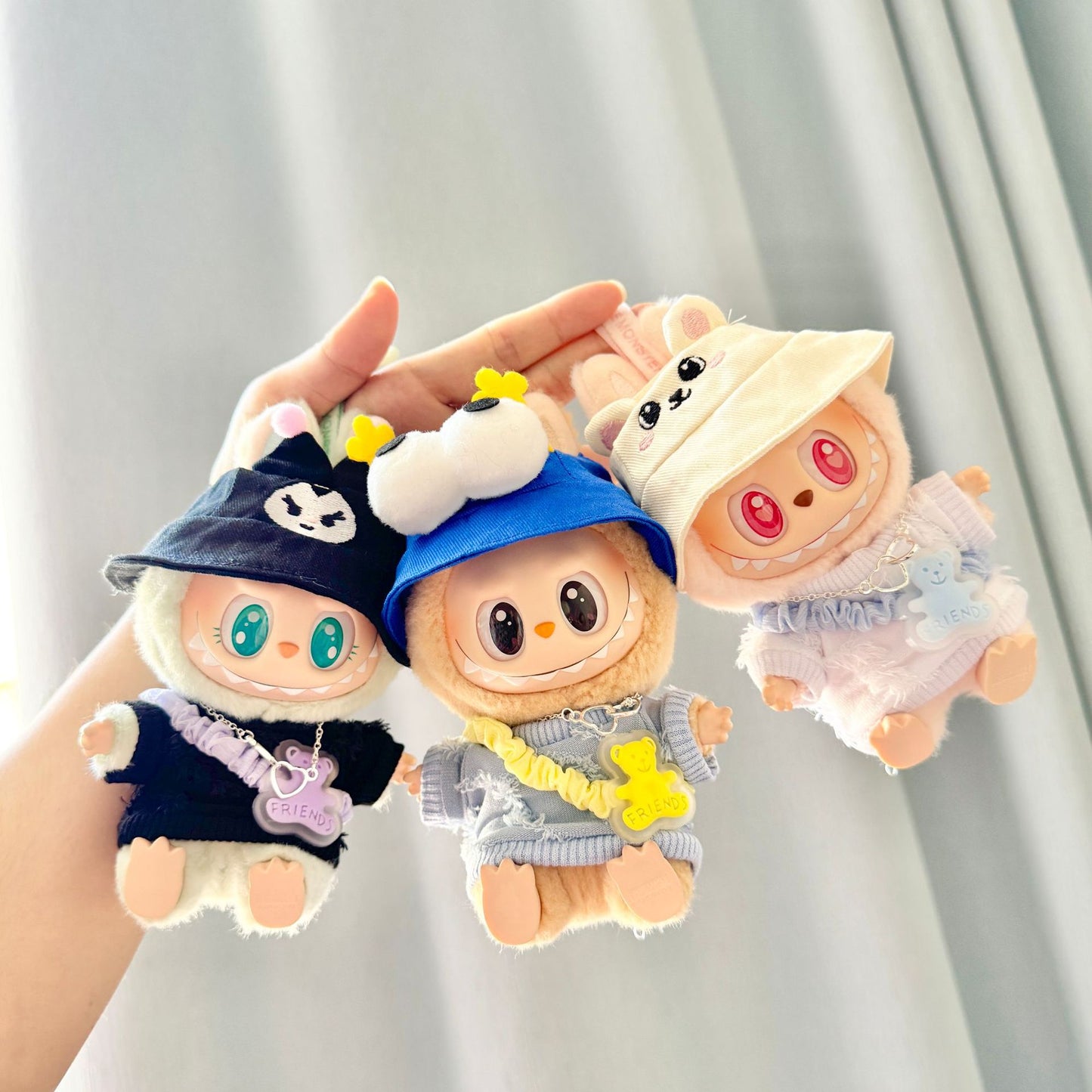 [Clothes only] First and second generation keychain Labubu clothes pendant Labubu cloth for small animal hat set cute