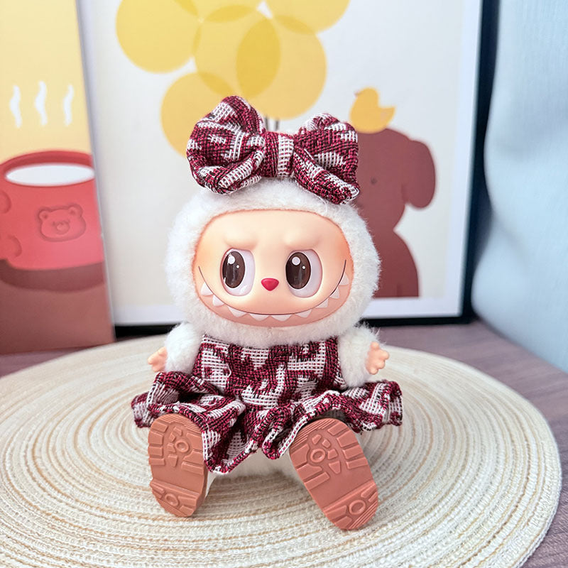 [Clothes only] 17cm Labubuwa clothes LABUBU blind box sitting party one, two, three generations of mystery dress