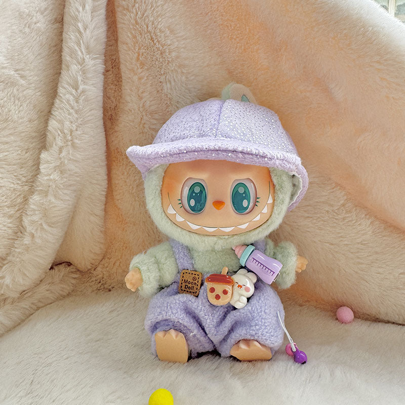 [Clothes only] First and second generation keychain Labubu clothes pendant Labubu bottle overalls + hat set