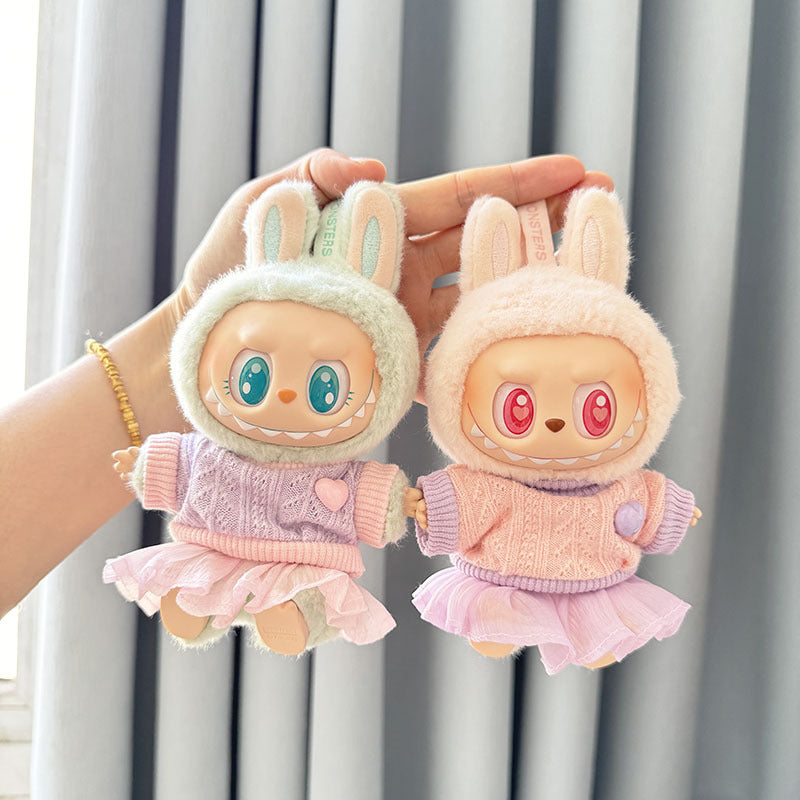 [Clothes only] First and second generation Labubu clothes pendant Labubu sitting party baby clothes love sweater gauze skirt