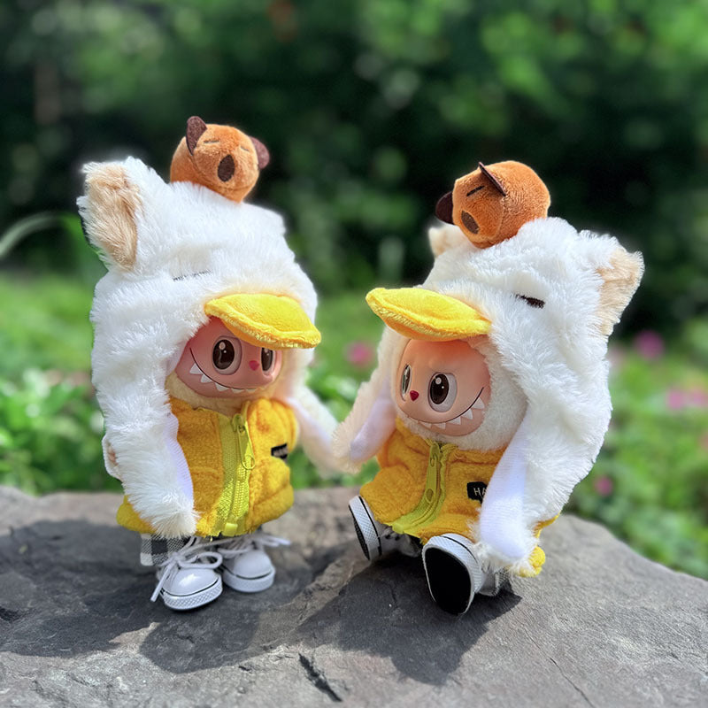 Clothes only] First and second generation Labubu clothes pendant Labubu sitting baby clothes Kapibara duck suit is cute