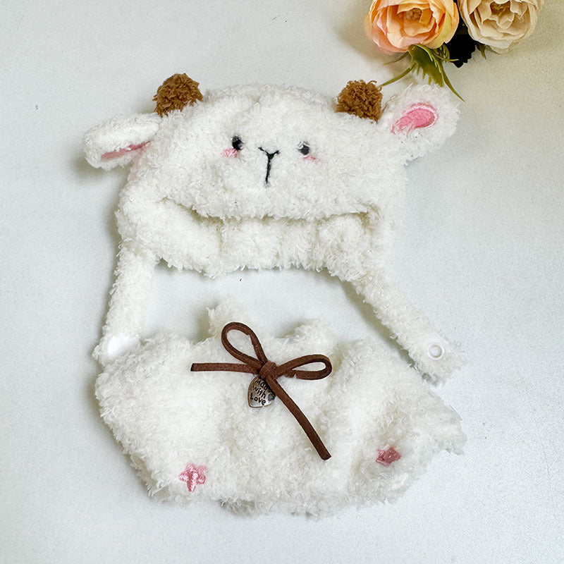[Clothes only] 17cm Rab cloth with blind box pendant labubu doll pendant little sheep overalls set