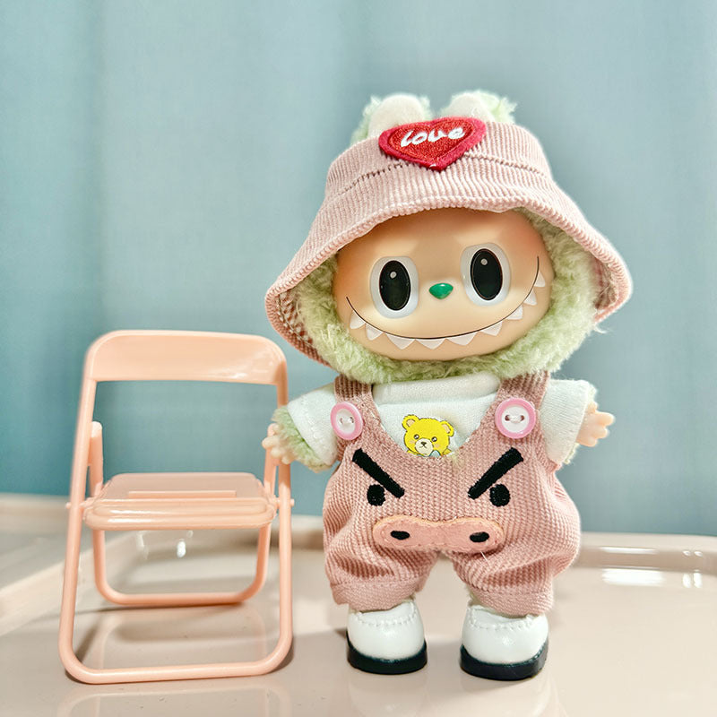 [Clothes only] 1st/2nd generation keychain Labubu baby clothes blind box Labubu clothes pink pig jumpsuit set