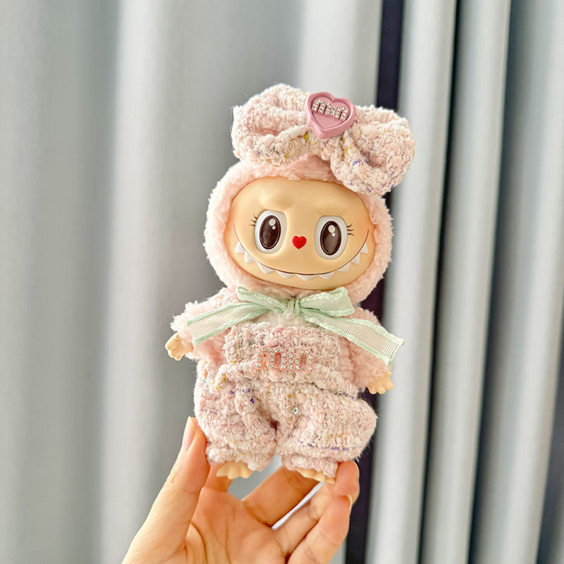 [Clothes only] First and second generation Labubu clothes pendant Labubu sitting party baby clothes mini straps pink fragrant wind