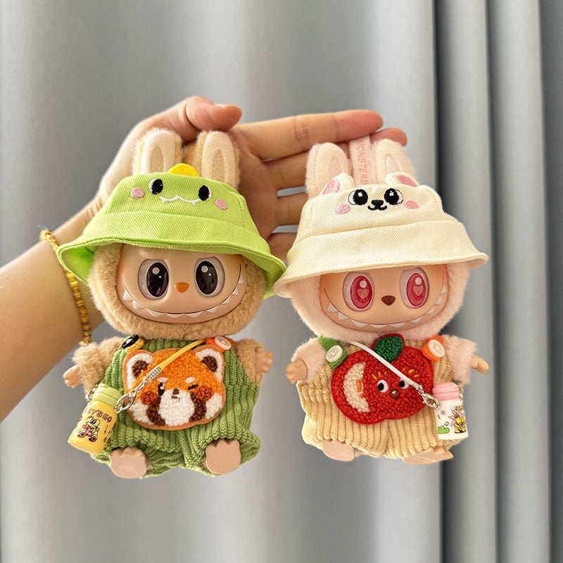 [Clothes only] First and second generation keychain Labubu clothes pendant Labubu pit strip fruit animal overalls cute