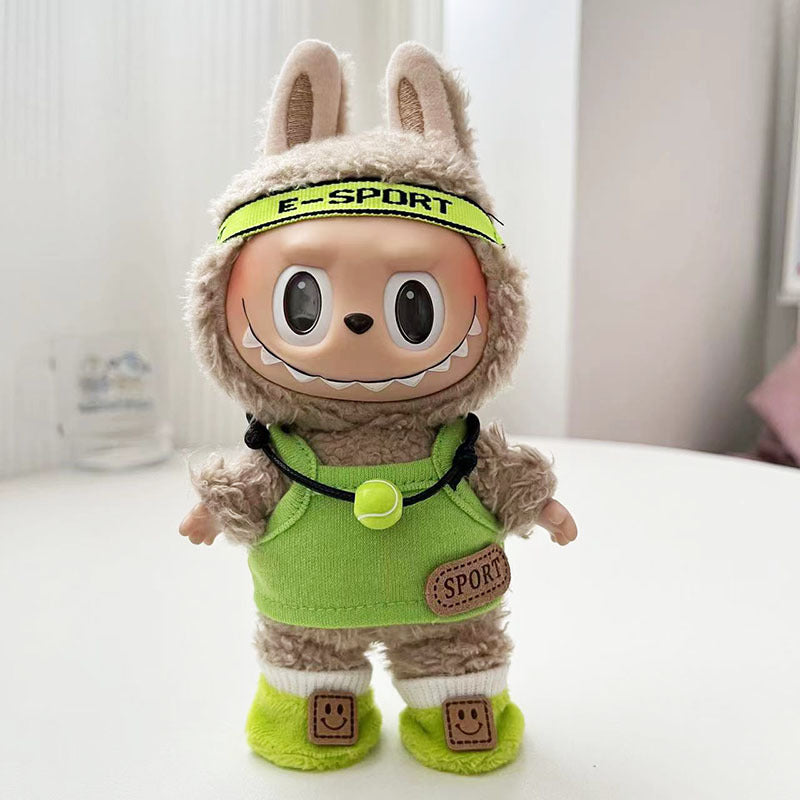 Clothes only] 17cm labubu rabub blind box pendant doll for tennis teenager