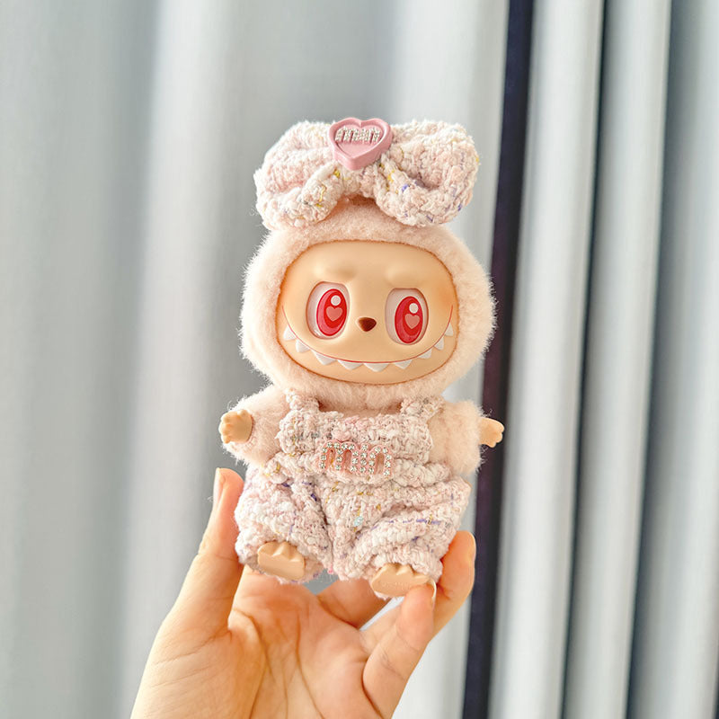 [Clothes only] First and second generation Labubu clothes pendant Labubu sitting party baby clothes mini straps pink fragrant wind