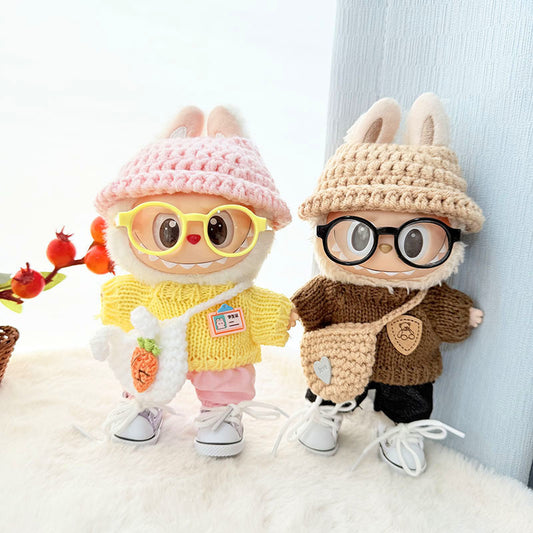 [Clothes only] First and second generation keychain Labubu clothes pendant Labubu handmade Japanese sweater three-piece set cute