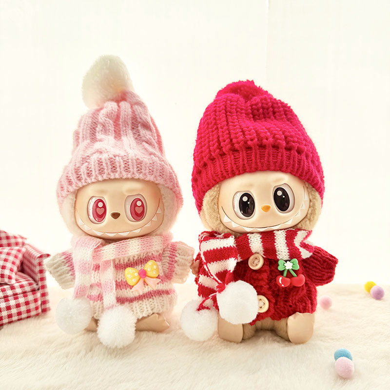 [Clothes only] First and second generation keychain Labubu clothes pendant Labubu sitting party winter knitted suit