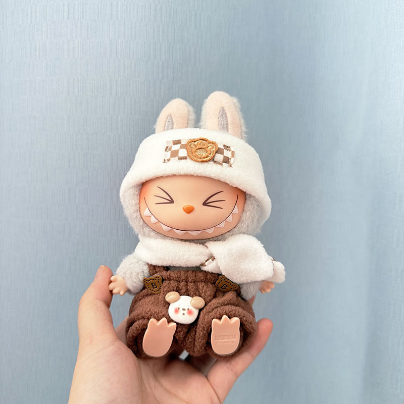 [Clothes only] First/second generation Labubu clothes pendant Labubu sitting party baby clothes bear plaid style clothes