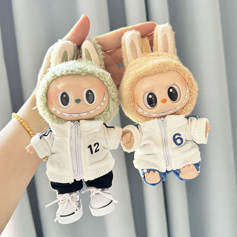 [Clothes only] First and second generation keychain Labubu clothes pendant Labubu wears No. 6 and No. 12 sweatshirt Moe