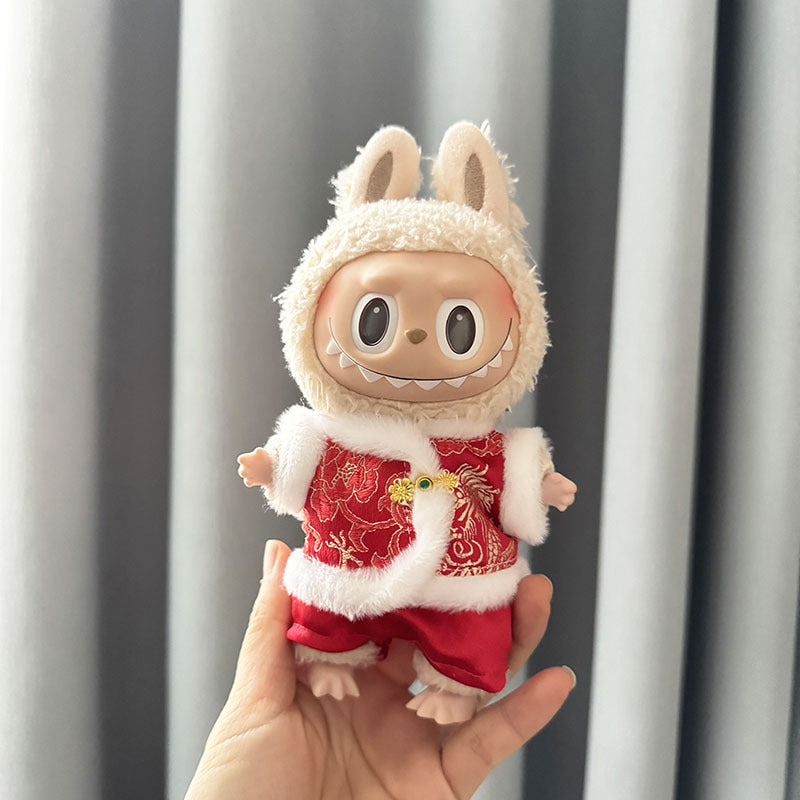 [Clothes only] First and second generation keychain Labubu clothes pendant Labubu sitting party New Year's Tang suit