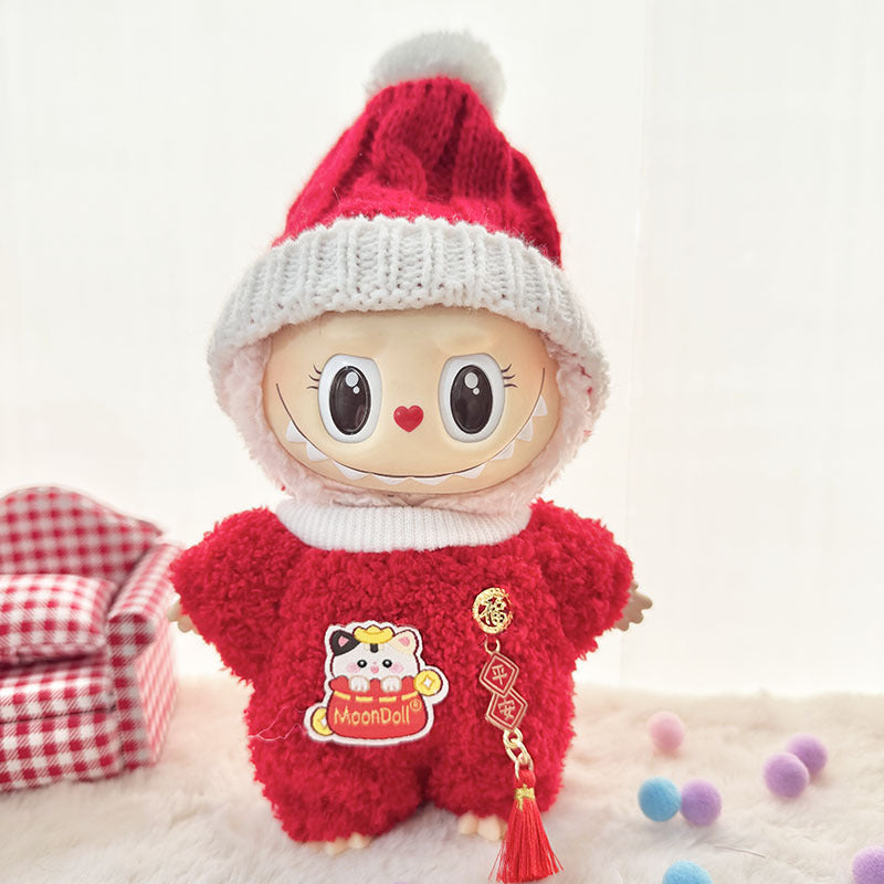 [Clothes only] First and second-generation keychains Labubu clothes pendant Labubu sit and send a team to string lucky climbing clothes cute