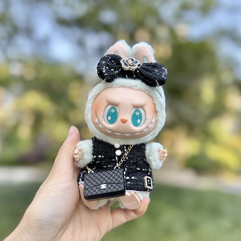 [Clothes only] The first, second and third generation keychain Labubu clothes pendant Labubu cloth colorful fragrant camellia + small C bag.