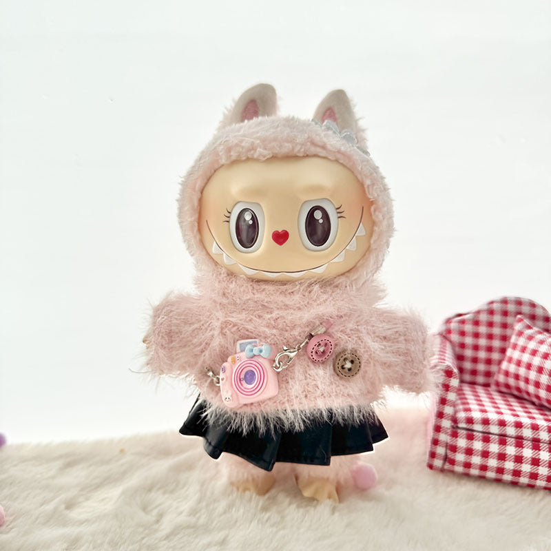 [Clothes only] First and second generation keychain Labubu clothes pendant Labubu baby clothes buttons wool sweater set cute